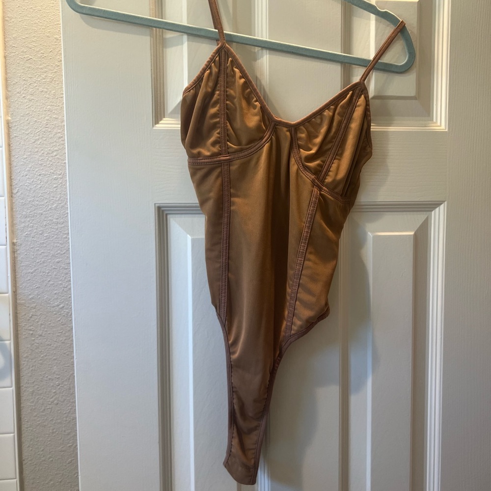 brown mesh bodysuit never worn originally $45 from nordstrom size small